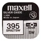 Батарейка часовая серебрянно-цинковая Maxell 395 SR927SW (G7, 399), 1.55V, блистер 1шт. - изображение 1