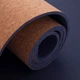 Килимок для фітнесу та йоги пробковий каучуковий Zelart Fit 2433 2x-шаровий 6мм Brown-Deep Blue - зображення 4