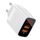 Мережевий зарядний пристрій Baseus Mirror Lake Dual QC Digital Display 2USB white - зображення 1