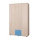 Шкаф KidsBunkBed Ш093 дуб молочный терра голубая 2160x1300х550 мм - изображение 2
