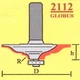 Фреза ГЛОБУС 2112 кромочная калёвочная d8 D50 h15 R4 - изображение 2