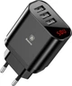 Сетевое зарядное устройство Baseus Mirror Lake Intelligent Digital Display (3USB, 3.4A) Black - изображение 1