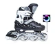 Роликовые коньки детские раздвижные Scale Sports BLACK LF 905 Черные с белым размер 29-33 передние колеса СВЕТЯТСЯ - изображение 4