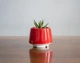 Керамический горшок для суккулентов Mini Plant маленького размера 6,3х6,4см Трапеция Красный - изображение 1