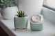 Керамический горшок для растений Mini Plant маленького размера 6,4х6,5см Квадратный Мятный - изображение 3