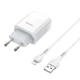 Зарядне Hoco 2хUSB 2.4A + кабель Lightning C73A Glorious set White (C73A_L) - зображення 5
