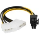 Кабель питания для видеокарт U&P ATX 8 pin - 2 х Molex 0.2 м Black/Yellow (WAZ-8-2M-BY) - изображение 1