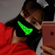 Маска c Мордочкою Emoji Anime B K-Pop чорна Світиться в темряві (7022) - зображення 2