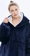 Плед Толстовка c Капюшоном и Руковами Huggle Hoodie One Size (Синий) Двухсторонний - изображение 6