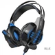 Проводные игровые накладные наушники с микрофоном HOCO W102 Cool tour игровая гарнитура для компьютера с LED подсветкой Синие (48579) - изображение 1