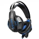 Проводные игровые накладные наушники с микрофоном HOCO W102 Cool tour игровая гарнитура для компьютера с LED подсветкой Синие (48579) - изображение 2