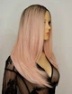 Парик на сетке Lace Wig INNIS № 1BtPink длинный розовый, омбре, 60 см, термостойкое волокно - изображение 2