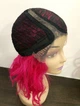 Парик на сетке Diamond Lace Wig Waves № 99APINK каре малиновый, 33 см, термостойкое волокно - изображение 4