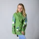 Женская туника с длинным рукавом, с пояском, вышивка - клевер, ткань оникс, цвет - зеленый, размер 60-62, Світлана-К - изображение 6