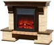 Пристенный камин Fireplace Амстердам Желтый + Орех эффект живого пламени со звуком и обогревом - изображение 1