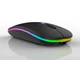 Беспроводная бесшумная мышь BauTech со светодиодной RGB подсветкой Bluetooth + 2.4 ГГц Черный (1009-788-00) - изображение 5