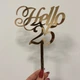 Топер фігурка на торт дзеркальний односторонній Manific Decor "Hello 25" Срібний - зображення 1