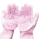 Силиконовые перчатки Magic Silicone Gloves Pink для уборки чистки мытья посуды для дома. Цвет: розовый - изображение 5