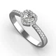 Каблучка Lunet Jewellery із білого золота, з діамантами 18 розмір 25301121 - изображение 1