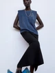 Футболка Zara 1165/651/400 S Синяя с принтом (SZ01165651400025) - изображение 4