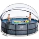 Бассейн каркасный Exit Toys EXIT 488 х 122 см / 19330 л Серый с отделкой под камень круглый с куполом + насос 90 Вт - изображение 6