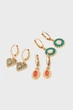Женские золотистые серьги (3 пары) RECONNECTED Accessorize OS 281027 - изображение 3