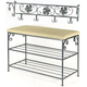 Комплект полка для обуви Ferrum Soft Black Silver и вешалка настенная Ferrum Venice Black Silver металлические кованые, обувница, в прихожую - зображення 1