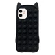 Чохол силіконовий для iPhone 12 mini чорний кіт з функцією антистрес Pop it Без бренду - зображення 1