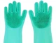 Перчатки с губкой-щеткой для уборки и мытья посуды Kitchen Gloves 5511 Салатовый - изображение 1
