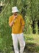 Льняная панама натуральный лен мужская цвет белая - linen island (132100) - изображение 2