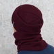 Комплект мужская вязаная шапка со снудом КАНТА Fashion Hat на флисе 50-60 Бордо (OC-082) - изображение 4