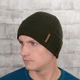 Мужская вязаная шапка КАНТА Fashion Hat на флисе 50-60 Хаки (MC-108) - изображение 1