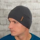 Мужская вязаная шапка КАНТА Fashion Hat на флисе 50-60 Темно-Серый (MC-103) - изображение 1