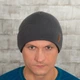 Мужская вязаная шапка КАНТА Fashion Hat на флисе 50-60 Темно-Серый (MC-103) - изображение 2
