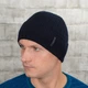 Мужская вязаная шапка КАНТА Fashion Hat на флисе 50-60 Темно-Синий (MC-113) - изображение 1