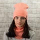 Жіноча в'язана шапка з Buff снуд КАНТА Fashion Hat розмір 50-60 Персик (OC-011) - зображення 2