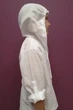 Белая пляжная рубашка туника для мальчика - хлопковая с капюшоном рост 116 - 122 - изображение 7