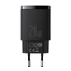 Сетевое зарядное устройство-адаптер Baseus Compact Quick Charger Type-C+USB 20W EU Black (CCXJ-B01) - изображение 3