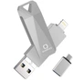 Флеш пам'ять QARFEE 4 in 1 USB 64 GB, USB 3.0/Micro USB/Type-C/Lightning - зображення 1