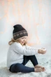 Шапка из шерсти мериноса София 411-15 44-48 см, синяя - изображение 3