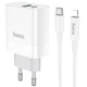 Сетевое зарядное устройство Hoco C80A USB/ Type-C PD QC 20W 3.1A Type-C to Lightning белое - изображение 1