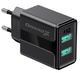 Мережевий зарядний пристрій Grand-X CH-15B (2xUSB 2.4A) Black - зображення 1