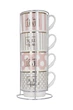 Набор чашек LIMITED EDITION GLAM 4х345 мл на мет.подст (B248-T2005) - изображение 2
