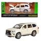 Колекційна металева машинка Джип Лексус Lexus lx570 з інерцією Автопром 1:24 Білий - зображення 1