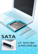 Карман-адаптер Optibay 12.7мм для подключения 2.5" HDD/SSD SATA 3.0 Second HDD Caddy - изображение 8