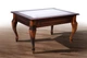 Стіл журнальний зі скляною стільницею з дерева+МДФ+шпон у вітальню Вега Мікс Меблі Горіх темний - зображення 1