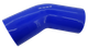 Патрубок кут 135 ° - D = 100 товщина = 5 мм (150 мм х 150 мм) силікон синій - зображення 1