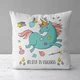 Подушка з принтом габардинова Believe in unicorns (единорог) 30x30 см - зображення 3