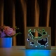Детский светодиодный ночник ArtEco Light "Две акулы и рыбки" из дерева, с пультом и регулировкой цвета, RGB - изображение 4