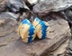 Серьги плаги WoodWork TUNNEL Double Drop Blue 52 мм Деревянные - изображение 3